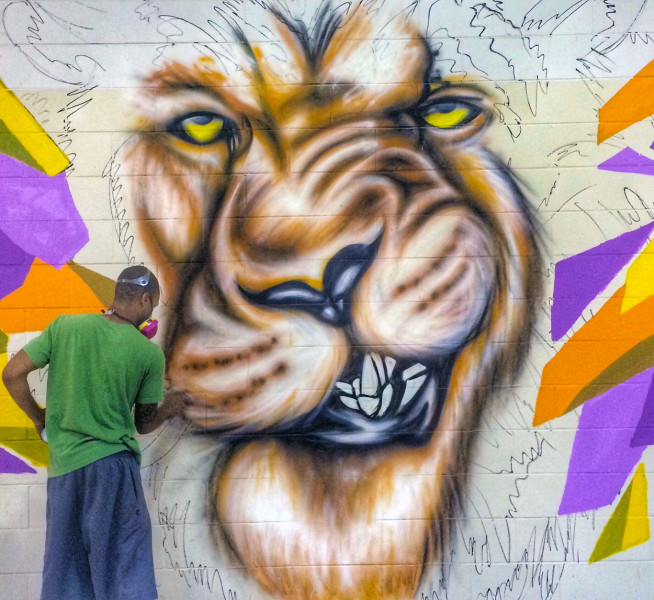 lion mural